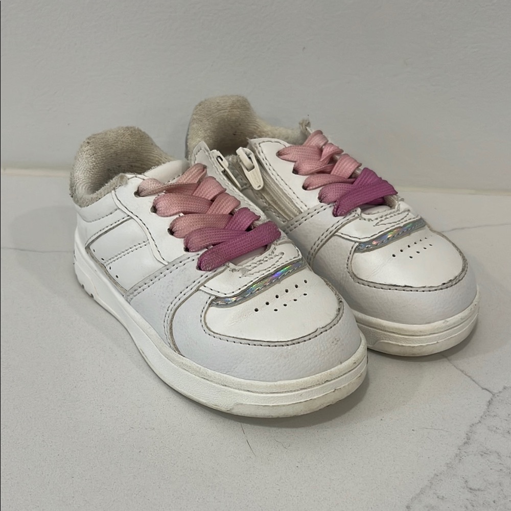 Kids White and Pink Zara Sneakers
